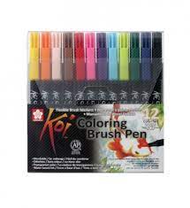 Koi Coloring Brush Pen - Sett med 12 fargar 12 fargar - Salg