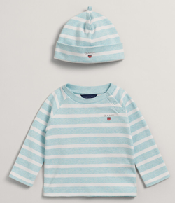 STRIPED TOP AND BEANIE TURQUOISE LAGOON - Gant