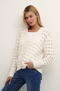 Elena knit cardigan Chalk - Kaffe Clothing