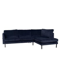 Perugia lounge sofa right Seven velvet Navy - Trend Collection