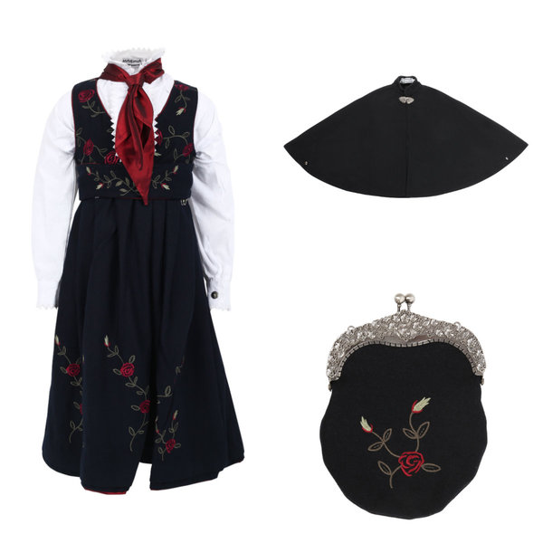 Maxemilia Festdrakt med cape og veske