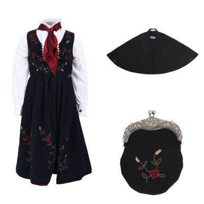 Maxemilia Festdrakt med cape og veske Marine - Maxemilia