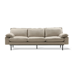Sofa retro 4-seats cosy beige Beige - HK Living