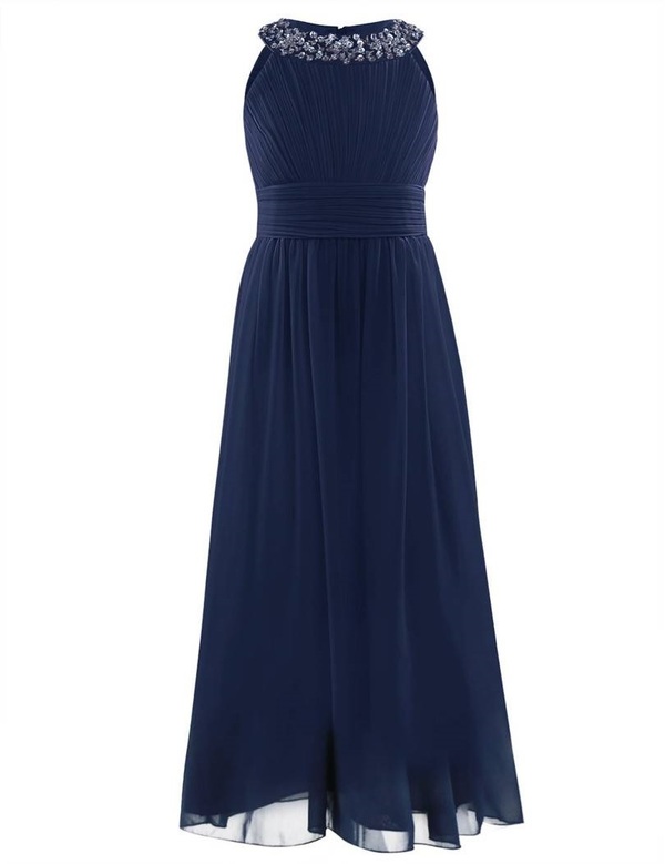 Halterneck festkjole med stener