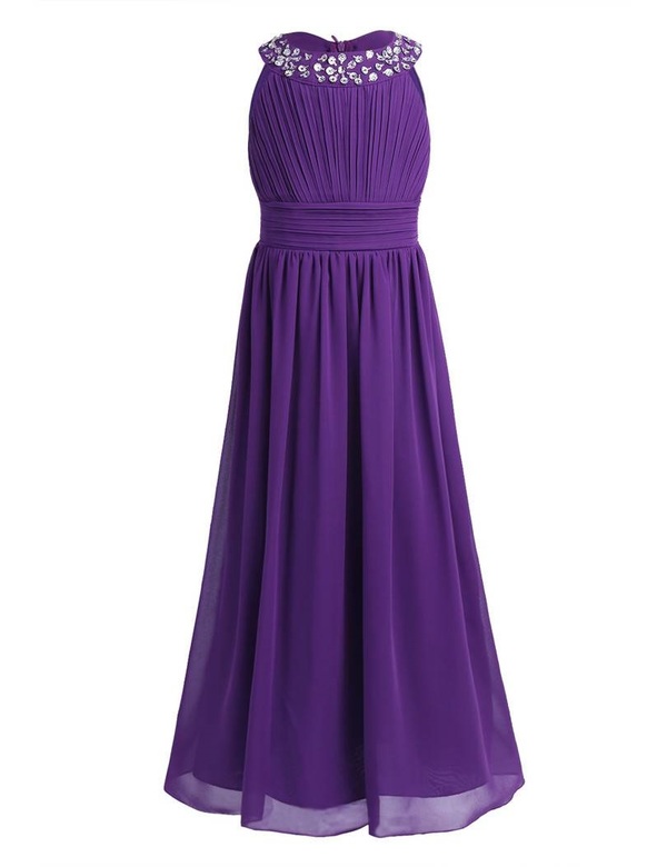 Halterneck festkjole med stener