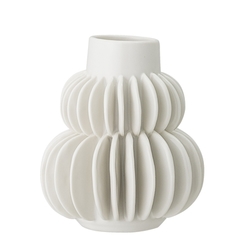 Vase, White, Stoneware, - Bloomingville Hvit - Bloomingville