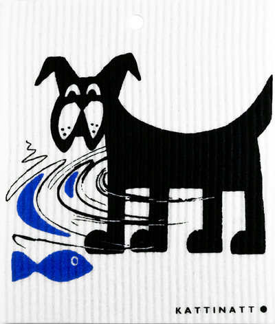 Kjøkkenklut Hund fanger fisk - Kattinatt