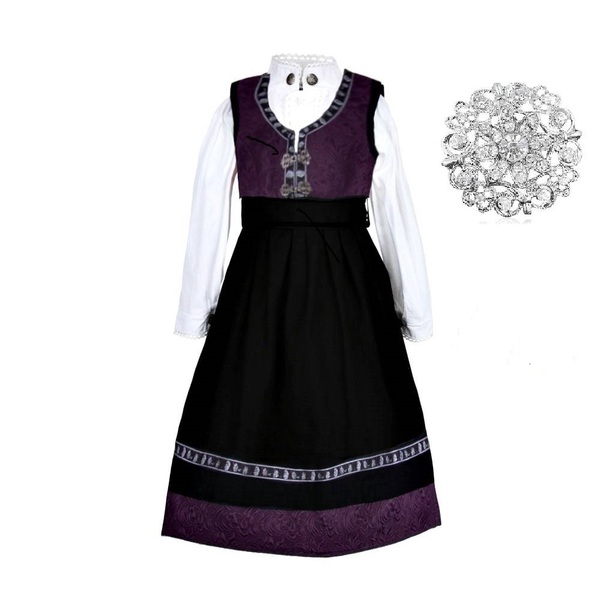 Salto festdrakt med brosje.