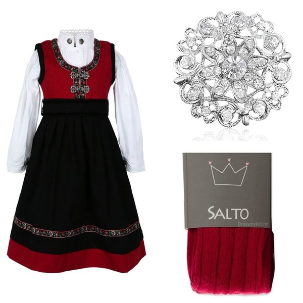 Rød Salto festdrakt pakke