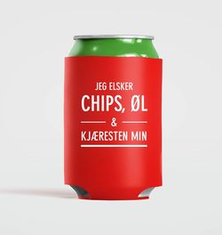 HAPPYSTAR BOKSKJØLER JEG ELSKER CHIPS ØL & KJÆRESTEN MIN - Happystar