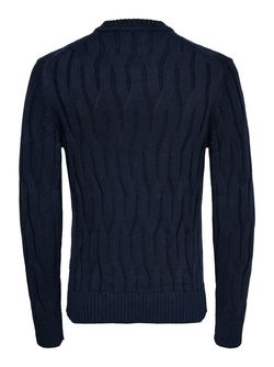 Willet Life Cable Crew Neck Knit  DARK NAVY - Only and sons
