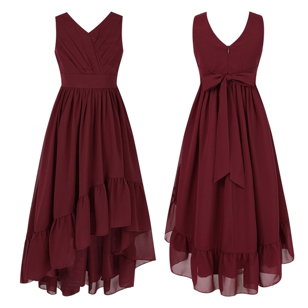 Festkjole med skrå kappe