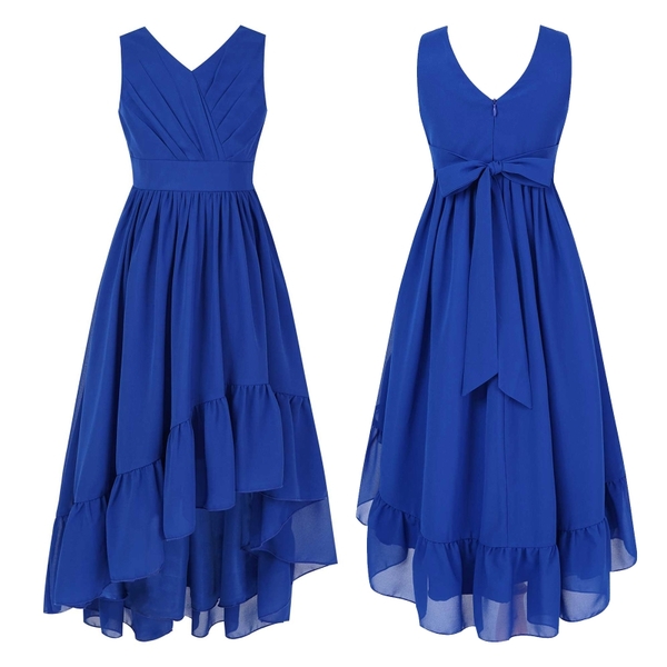 Festkjole med skrå kappe