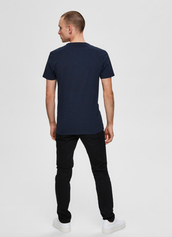 Newpima O-neck tee 3-pack Navy - Selected homme