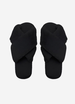 Lou Faux fur slippers Svart - American Dreams