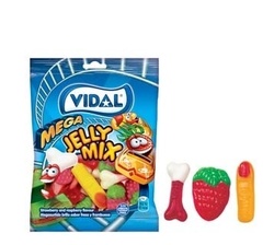 Vidal Gummigodteri 100 gr Mega Jelly Mix - Vidal 
