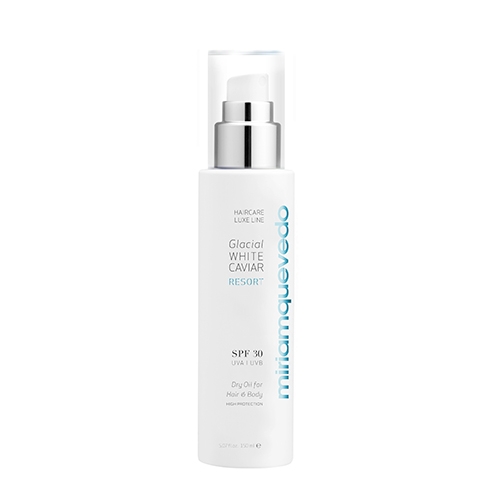 GLACIAL WHITE CAVIAR RESORT SPF 30 DRY OIL FOR HAIR AND BODY 150ML - MIRIAM QUEVEDO 