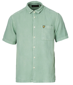 Washed Oxfold Linen Shirt Green Glaze - Lyle & Scott