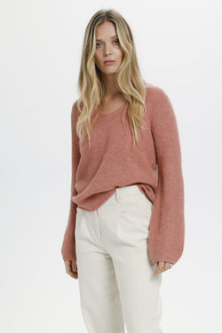 TUESDAY V-NECK JUMPER LS rosa - Soaked in Luxury