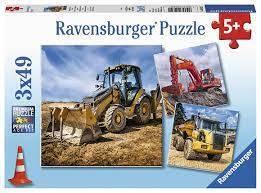 Ravensburger puslespill 3x49 Diggers at Work! 