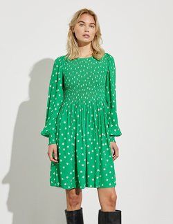 Lucky Leaf print dress Grønn - Mbym