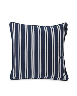 Lexington Striped Cotton Twill Pillow Cover, blue/white som på bildet - Lexington