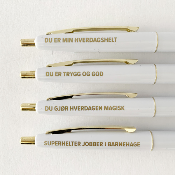 Barnehage beskrivelse - Kulepenner med tekst