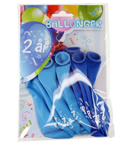 Ballongar 8pk 2år blå