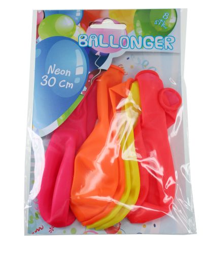 Ballongar 8pk Neon