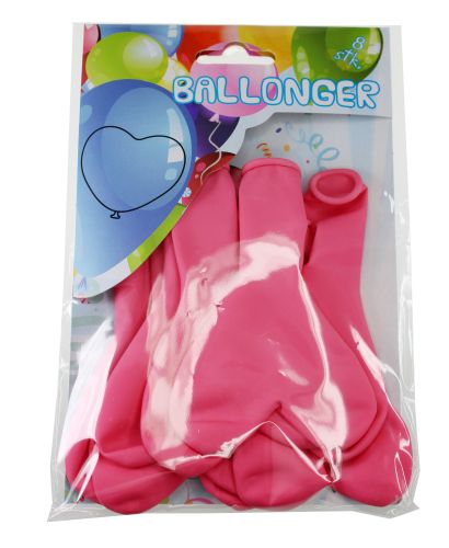 Ballongar 8pk rosa hjerter