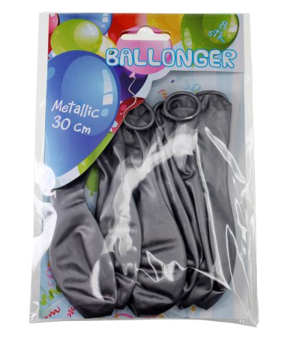 Ballongar 8pk sølv metallic