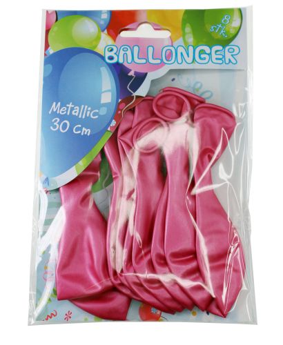 Ballongar 8pk mørk rosa metallic