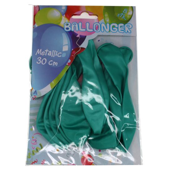 Ballongar 8pk grøn metallic