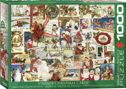 Eurographics puslespill 1000 Christmas Vintage Cards 1000 bitar - Eurographics 