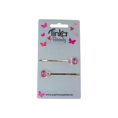 Hårspenne med rosa stener 2stk Rosa - Tinka