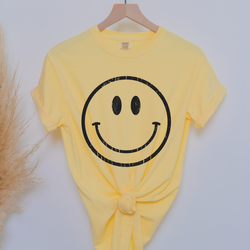 T-skjorte Smiley gul  gul - Oat Collective