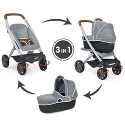 Quinny 3In1 Doll Pram Grey Quinny 3In1 Doll Pram Grey  - smoby