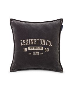 Logo Message Cotton Velvet Pillow Cover,Gray Gray - Lexington