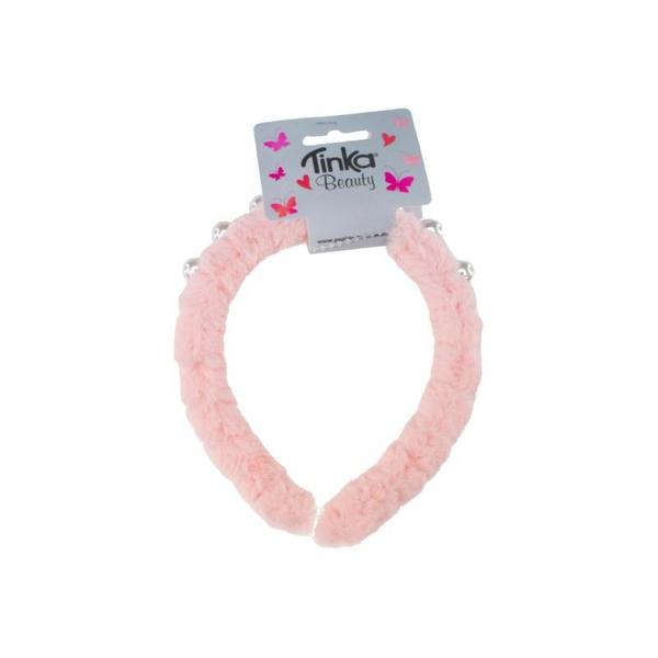 HÅRBØYLE ROSA PLYSJ M/PERLER TINKA BEAUTY