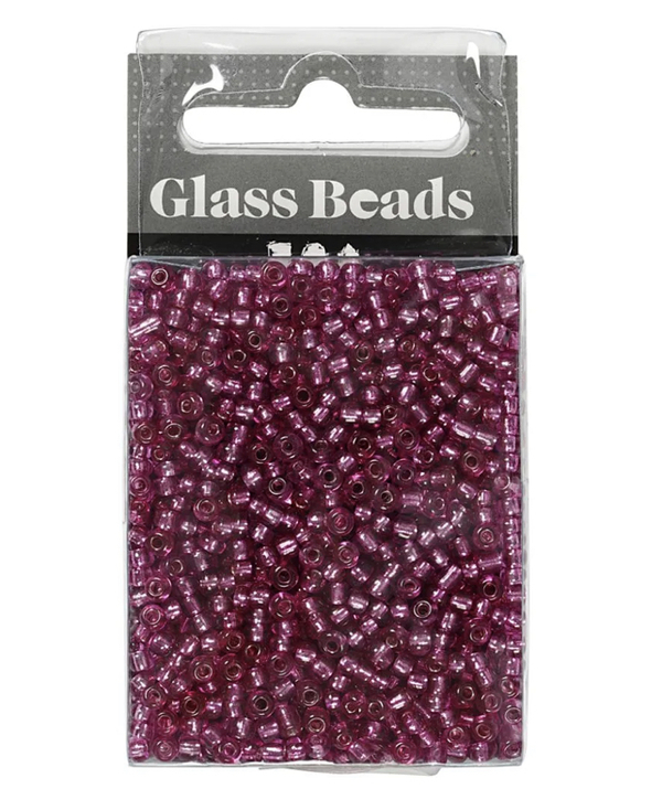 Rocaiperler lilla metall, dia 3mm, str 8, hullstr 0,6-1mm - 25gram