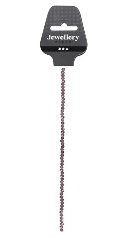 Facettperler purple, dia 4mm, hullstr 1mm - 45stk