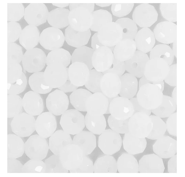 Facettperler frosted, str 5*6mm, hullstr 1mm - 100stk