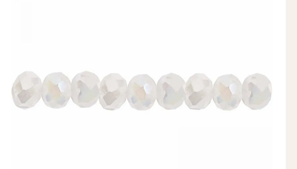 Facettperler frosted, str 5*6mm, hullstr 1mm - 100stk