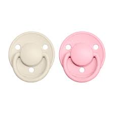BIBS De Lux 2 PACK Ivory/Baby Pink Latex Size 1 Ivory/Baby Pink - Bibs