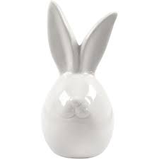 Hvit Hare i glassert keramikk Hvit - Påske