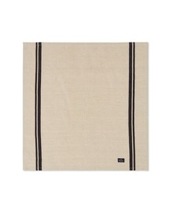 Cotton/Linen Napkin with side stripes Beige/Dk Gray - Lexington