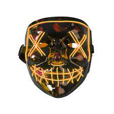 LED Horror Maske Oransj Oransj - Halloween