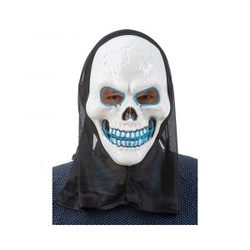 LED maske skjeletthode blå Blå - Halloween