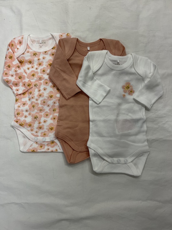 3-PK LS BODY "ROSA BLOMSTER"