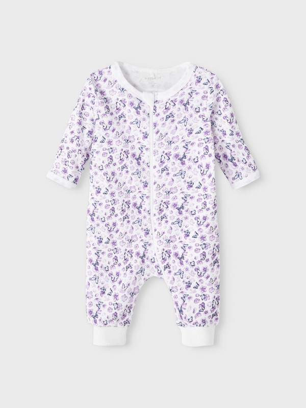 NBFNIGHTSUIT 2PK ZIP PURPLE FLOWER